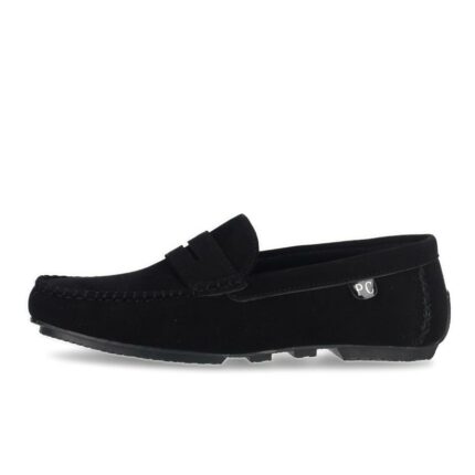 P Crouch & Co Penny Driver Loafer Suede Black